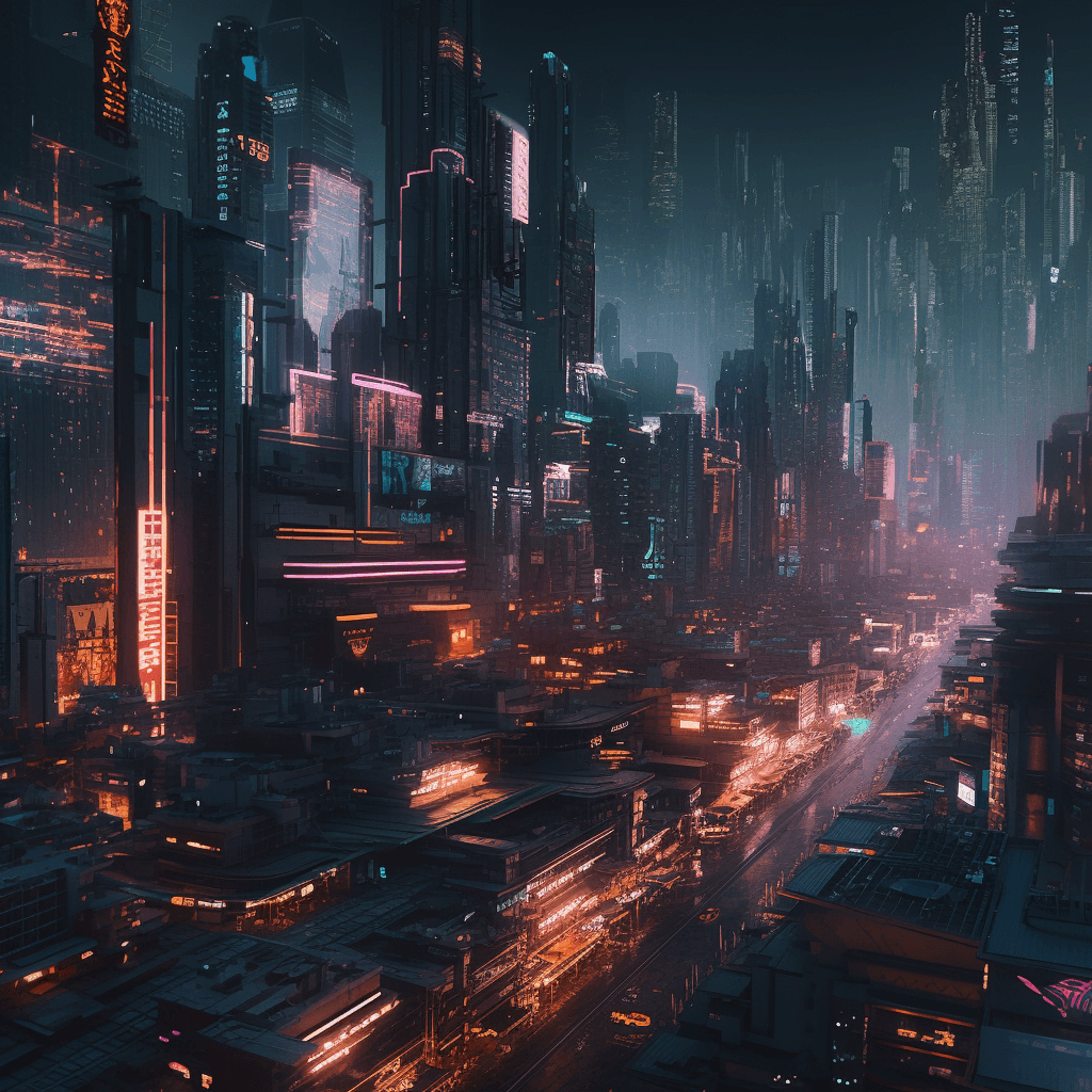 Battle City world illustration - Cyberpunk theme